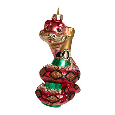 Змея "Брызги шампанского" гранатовая (стекло) 5,5х5х12,5 см