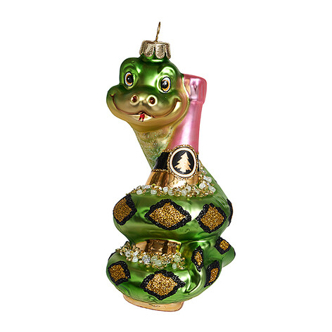 Змея "Брызги шампанского" нефритовая (стекло) 5,5х5х12,5 см