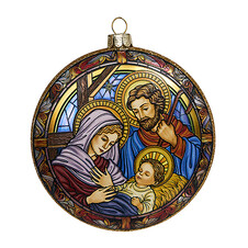 Медальон "Святое семейство" двусторонний (стекло) 10х1,5х10 см 