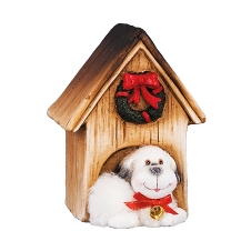 Копилка "Собачка в рождественском домике" керамическая, 11х9х14,5 см
