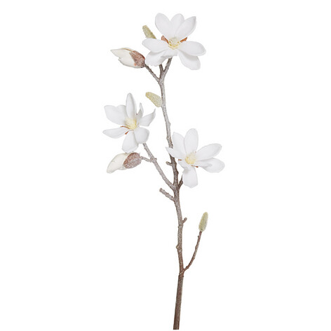Ветка магнолии (3 цветка)  белоснежная 61 см