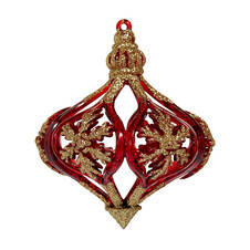 Капля "Золотые снежинки" красная, 8х8х9,5 см 