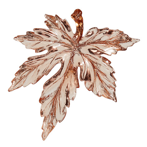 Кленовый лист прозрачный розовое золото 12х0,5х13 см