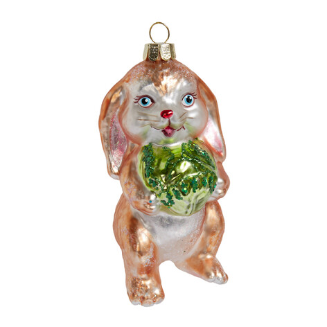 Кролик золотистый с капустой (стекло) 5,7х5х10 см