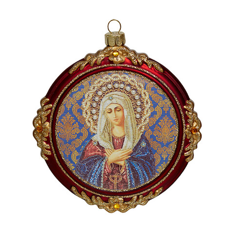 Медальон "Икона Пресвятой Богородицы "Умиление" двусторонний (стекло) 10х2,5х11 см 