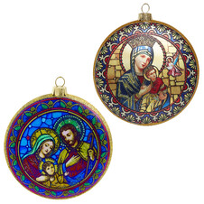 Медальон "Христианские традиции" двусторонний, асс. из 2-х (стекло) 10х2х10 см 