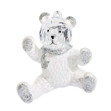 Медвежонок 3D белый с серебряным декором 8х5х8 см
