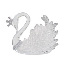 Царевна-лебедь 3D белая с серебряным декором 11х3,5х8,5 см