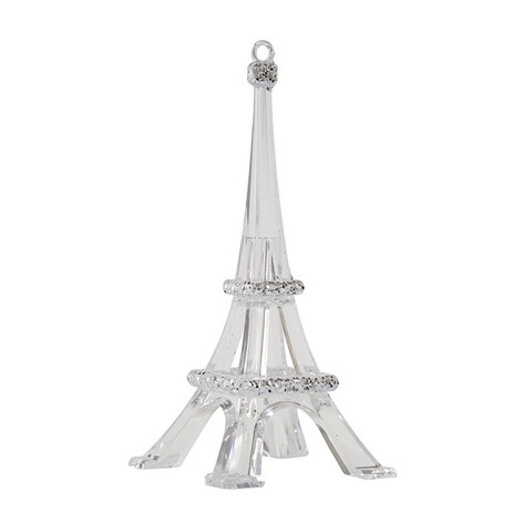Эйфелева башня 3D прозрачная с серебряным декором 5,5х5,5х11,5 см