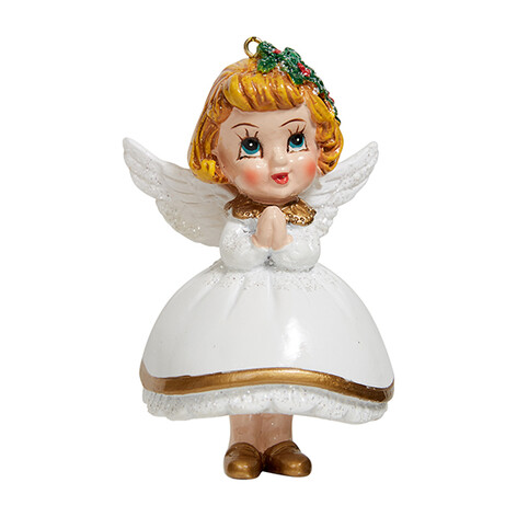 Девочка-ангелочек в белом платье 5,5х5х8,5 см