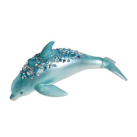 Дельфин бирюзовый (стекло) 14х7,5х7 см 