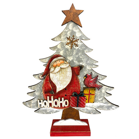 Елочка настольная "Санта с подарками" (дерево) 33х6х39,5 см