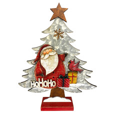 Елочка настольная "Санта с подарками" (дерево) 33х6х39,5 см