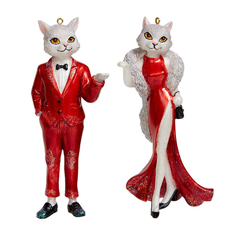 Кот/Кошка на Новогодней вечеринке асс. из 2-х, 4х2,5х12,5 см