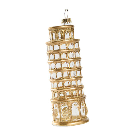 Пизанская башня прозрачно-золотая (стекло) 4,5х4,5х13 см