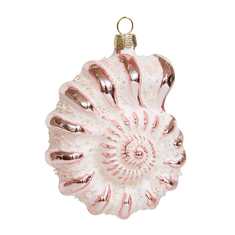 Ракушка Аммонит розовая античная (стекло) 7х5х9,5 см 