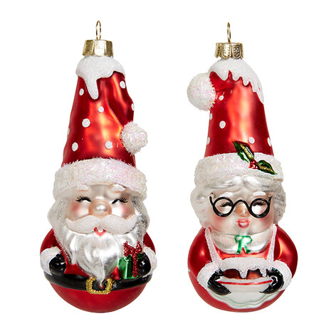 Санта Клаус/Миссис Клаус, асс. из 2-х (стекло) 5,5х5х12,5 см