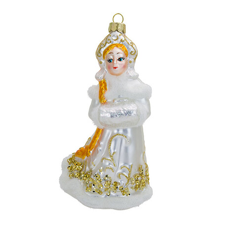 Снегурочка с муфтой (стекло) 8х7,5х15 см