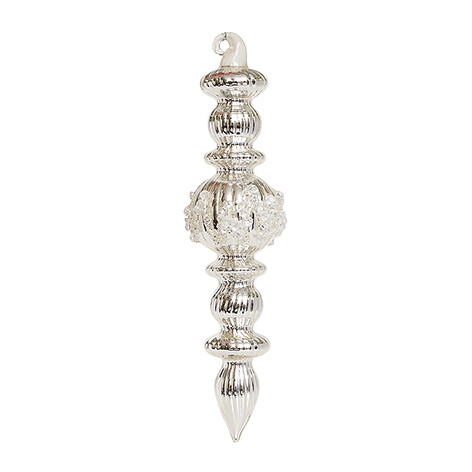 Украшение "Подвеска серебряная" (стекло) 3,5х3,5х16,5 см