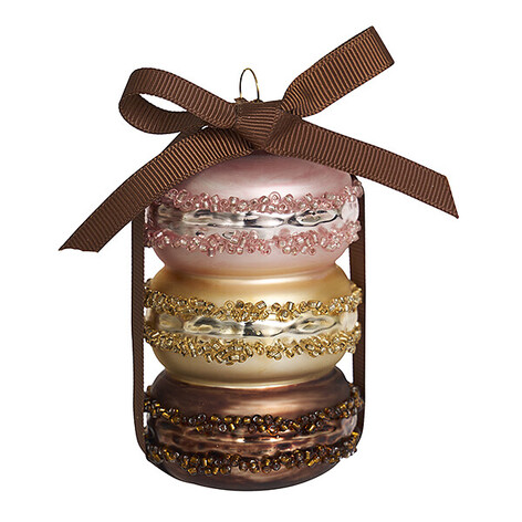 Набор пирожных "Les macarons" ванильно-шоколадный (стекло) 5х5х8 см
