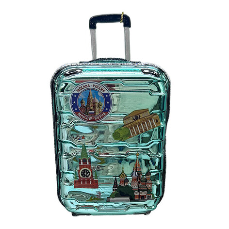Чемодан XL изумрудный (стекло) 7,5х4,5х12,5 см
