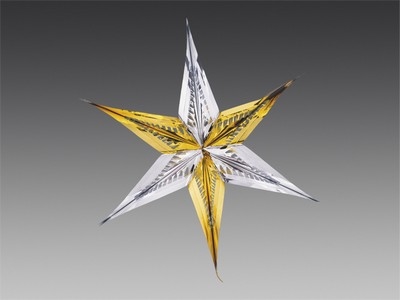 Звезда из фольги остроконечная серебряно-золотая, 60 см