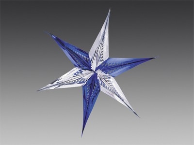 Звезда из фольги остроконечная сине-серебряная, 60 см