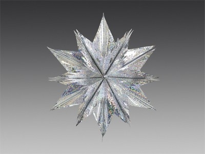 Звезда из фольги "Классика" серебряная голографическая, 60 см