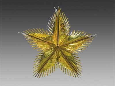 Звезда из фольги 3D двухцветная золотая/серебряная голографическая, 40 см