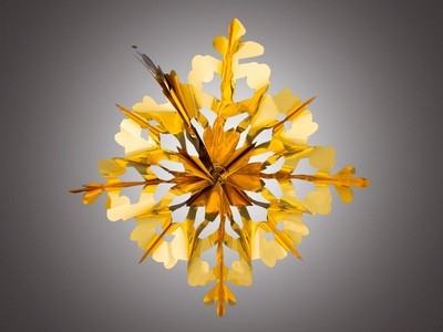 Снежинка из фольги "Рождественское сияние" золотая блестящая, 30 см