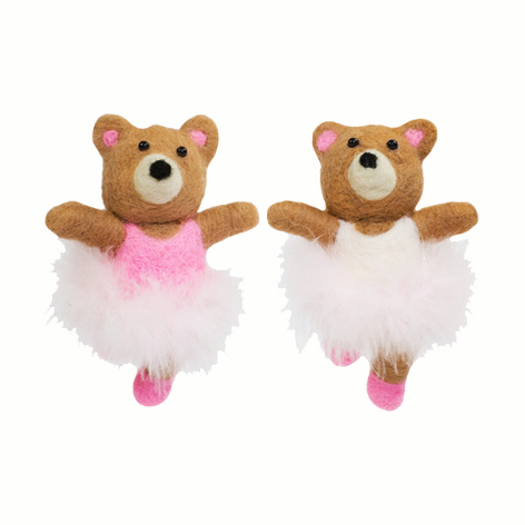 Медвежонок "Балерина" в розовой пачке из перьев, асс. из 2-х 10х13 см