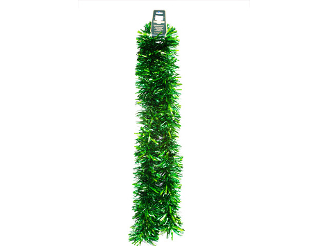 Мишура "Радуга" зеленая голографическая двойная 15 см х 2 м