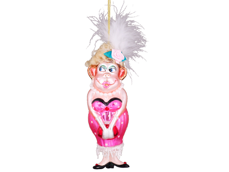 Мартышка "Леди в розовом платье" (стекло) 5х5,7х15 см