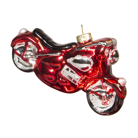 Мотоцикл красный (стекло) 11,5х3,5х6,5 см