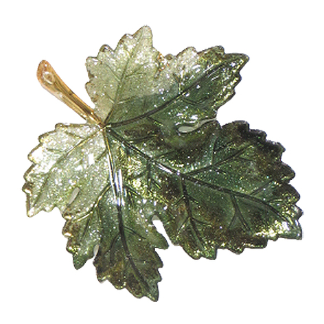 Виноградный лист зелено-золотой 11х13 см