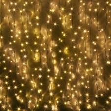 Световой занавес "Магия света" уличный 1425 прозрачных теплых LED огней постоянного свечения, черный каучуковый кабель, с коннектором, 25 нитей по 57 ламп, 2,40х6(h) м
