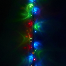 Электрогирлянда 100 разноцветных LED огней, зеленый провод, 8 реж миг, 5 м