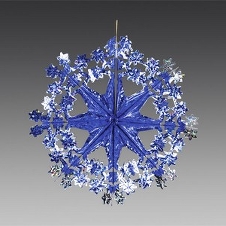 Снежинка из фольги "Звездочки" сине-серебряная голографическая, 40 см