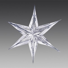 Звезда из фольги остроконечная серебряная, 60 см