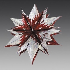 Звезда из фольги "Классика" серебряная с красным фокусом голографическая, 60 см