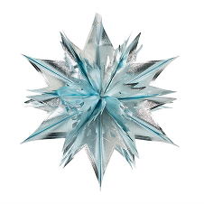 Звезда "Классика" из фольги жемчужно-голубая голографическая 60 см