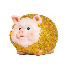 Копилка-Свинья с золотыми монетами 11,5х10,5х9 см