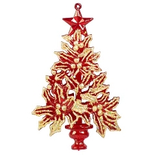 Елочка рождественская красно-золотая 9,5х15,5 см