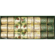 Лента для декорирования зелено-золотая  5 м х 6,5 см
